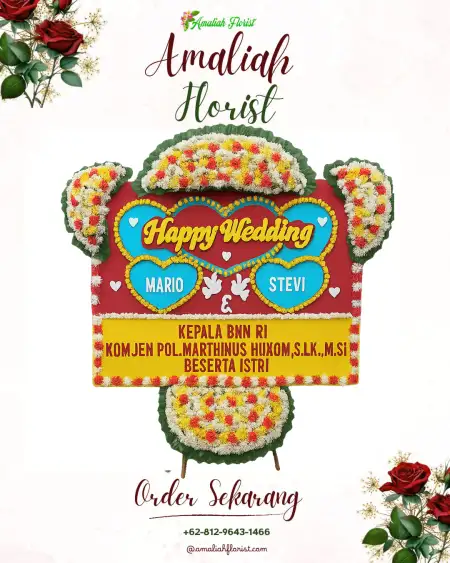 Papan Bunga Pernikahan Kayuares